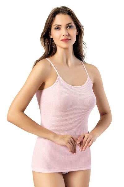 Sereia Women's Thin Ribbed Thread Strap-Report Comfortable Solid Style Singlet Pink 6-Piece - Pink - Sreiakoe-6E42E0-Pe