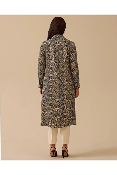 Gala-Xi Plus Size Patterned Dress with Pocket Detail