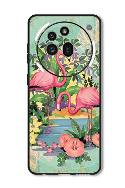 Theodor جراب متوافق مع هاتف Nothing Phone 3a Pro، غطاء حماية مقاوم للصدمات، نقشة طيور النحام الوردية