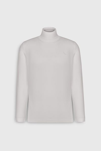 ALTINYILDIZ CLASSICS Men's Ecru Warm Standard Fit Regular Cut Full Turtleneck Basic Knitwear Sweater