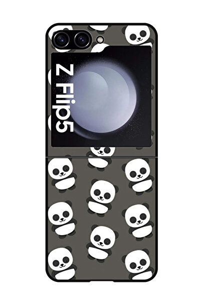 Theodor جراب واقٍ مضاد للخدش والصدمات لهاتف Samsung Galaxy Z Flip 5 Panda