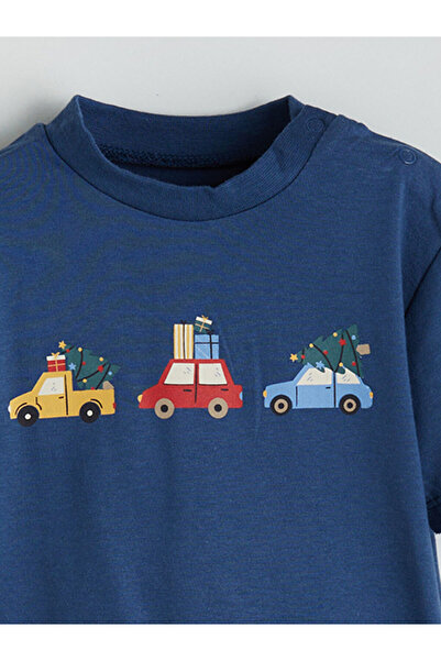 LC Waikiki Lcw Baby Blue Printed Baby Boy T-Shirt and Pants 2-Pack