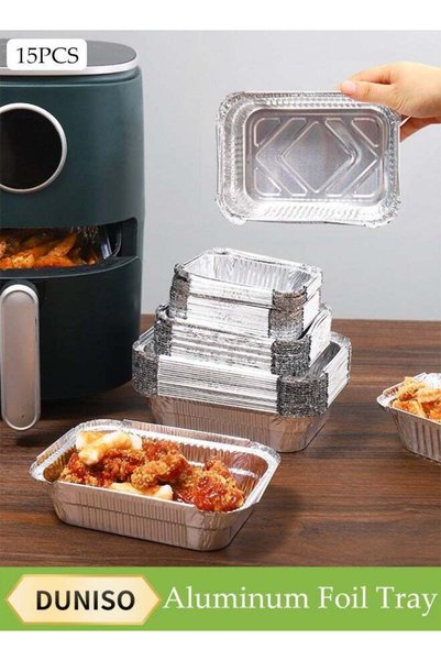 Generic 15 Pcs Aluminum Foil Tray, Disposable Aluminium Rectangle Containers,...