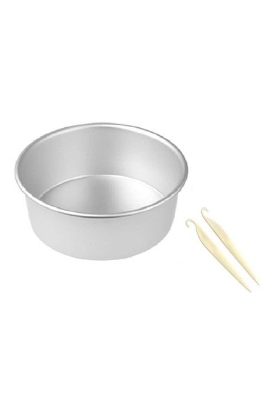Generic 8 Inch Anodized Aluminum Round Cake Mold with Removable Bottom, Non-S...