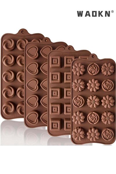 Generic Chocolate Molds, 4 Pcs of Non Stick Silicone Chocolate Candy Molds, F...