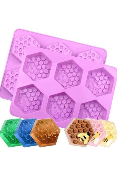 Generic 3D Handmade Soap Silicone Mold 6-Piece Bee Shape Silicone Mold DIY Ha...