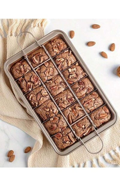 Generic Durable Brownie Pan with Dividers - Perfect Slices, Food-Grade Stainl...