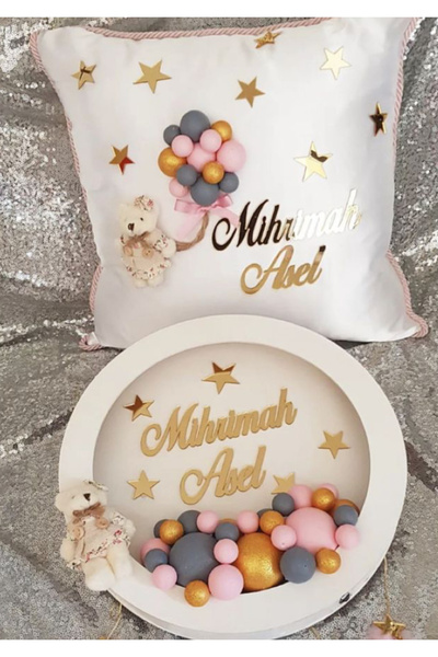 Çemrek Süs Parti Round Ball Door Ornament and Jewelry Pillow Baby Girl Door Ornament