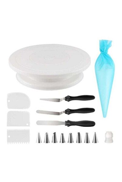 Generic 17-Piece Cake Decorating Tool Set White/Black/Blue