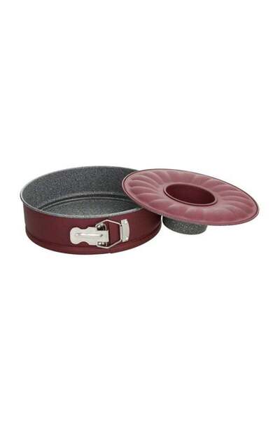 Generic 2-Bottom Spring Form Cake Pan Maroon/Grey 26cm