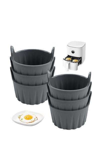 Generic SYOSI 6Pcs Air Fryer Egg Mold, Silicone Ramekins for Air Fryer, Nonstick Reusable Air Fryer, Egg Po