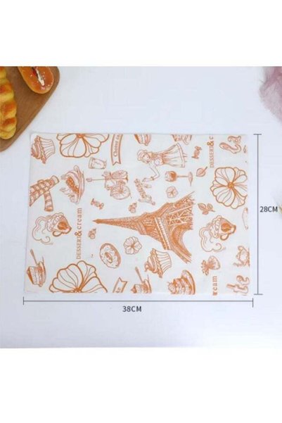 Generic 100 Sheets Of Dinner Plate Paper Disposable Oil-Proof Tray Paper Hamb...