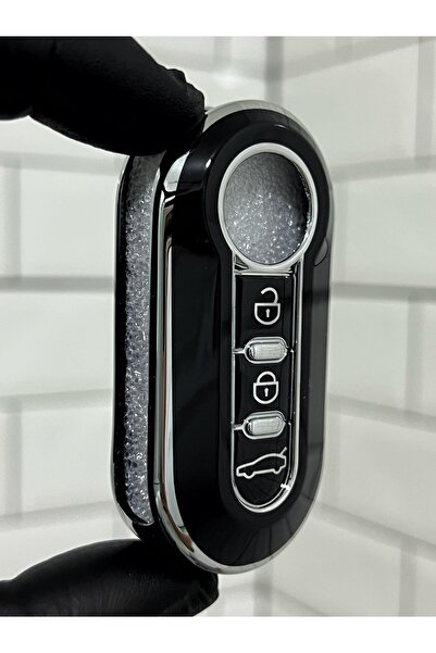 BARKAS ELEKTRONİK Fiat Doblo Ducato Fiorino Punto 500L Uyumlu Bravo Sustalı Nano Anahtar Kılıfı Siyah Gümüş