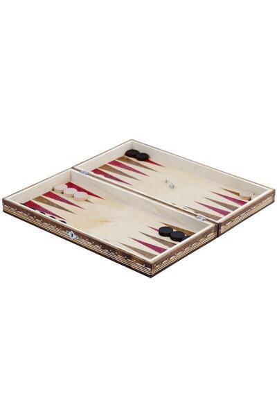 E EFRALL Handmade Wooden Chess and Backgammon Set, Alphanumeric Numbered, 38x38 cm, Brown and White