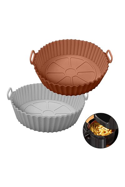 Generic MahMir MahMirÂ® Silicon Air Fryer Liner 2 Pcs Non-Stick Reusable Air Fryer Liners - Replacement fo
