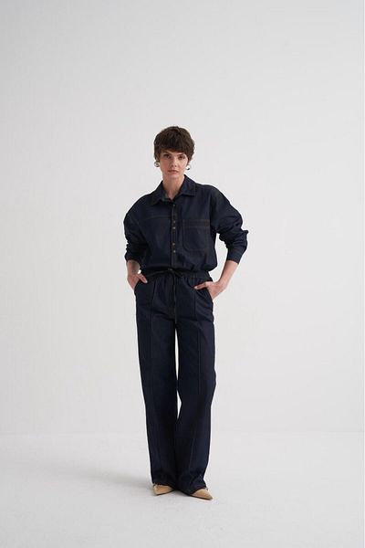 AÈC PRIVÈ Women's New Season Trend Elizabeth Denim Shirt Trousers Set 7777