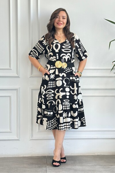 yb yağmur butik Rochie din viscoză țesută importată, cu decolteu în V, volane...