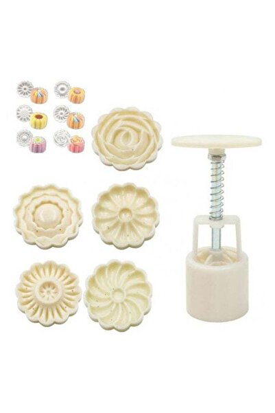 Generic 3D Rose Flower Mooncake Mold Cutter Set Multicolour