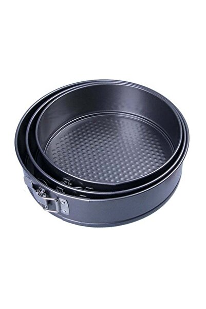 Generic قالب كيك بادرايغ غير لاصق، أسود، 3 قطع، 22×7، 24×7، 26×7 سم