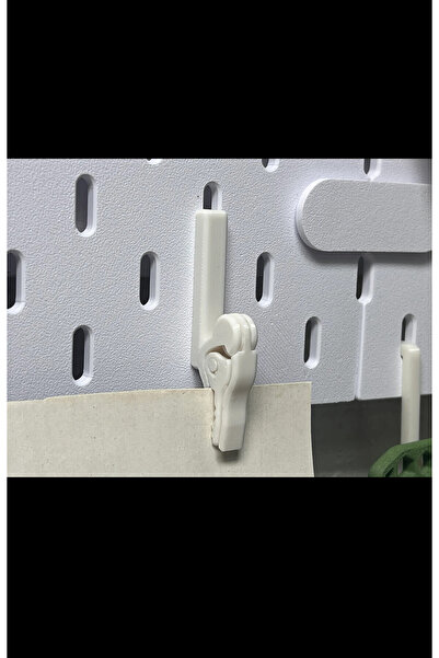 KARAHASANOĞLU MAKİNE Skadis Kilitli Not / Fotoğraf Askısı Beyaz