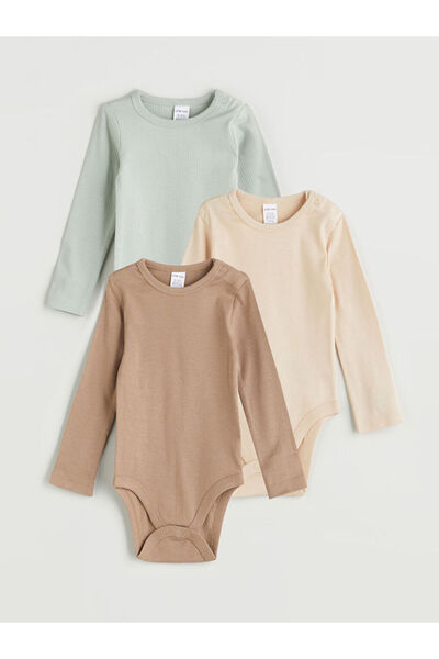 LC Waikiki Create Your Style with Uzg Store |   Basic Baby Boy Snap Fastener Bodysuit 3-Pack