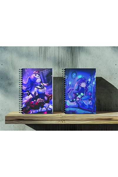 nihonwosekai 2 bucăți A5 dimensiune fără linii 50 de coli Anime caiet spirala...