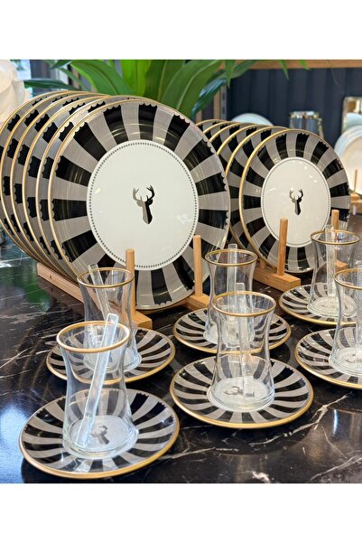 Onedekor 30 Piece Royal Stagoria Serving Cake Tea Set Gold