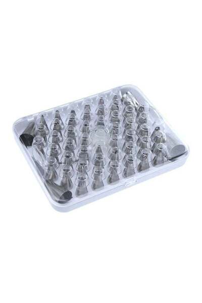Generic 55-Piece Cake Piping Nozzles Tips Silver