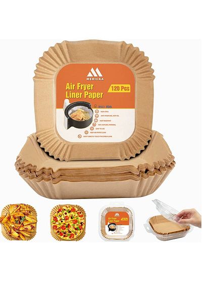 Generic MERICKA 120 Air Fryer Disposable Paper Liner for Air Fryer Non-stick Parchment Paper for Frying Bak