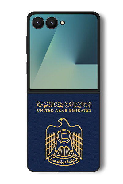 Theodor جراب متوافق مع هاتف Samsung Galaxy Z Flip مقاس 7 - 6.9 بوصة، غطاء حماية مقاوم للصدمات، جواز سفر الإمارات العربية المتحدة