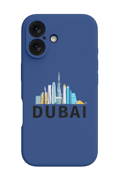 Theodor غطاء حماية سيليكون سائل مقاوم للصدمات لجهاز iPhone 16 أزرق - أسود دبي