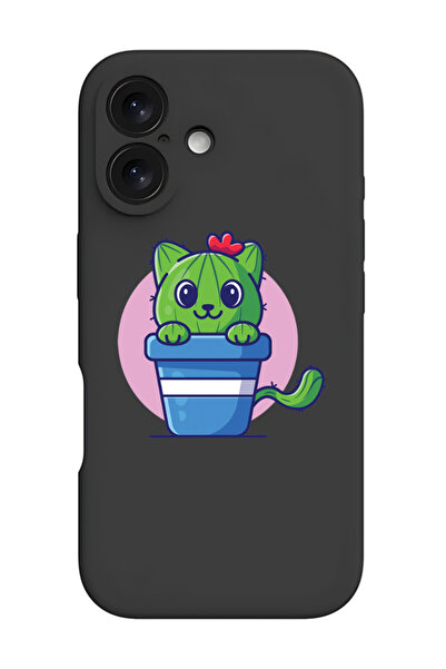 Theodor جراب حماية أسود من السيليكون السائل المقاوم للصدمات لهاتف iPhone 16 -...