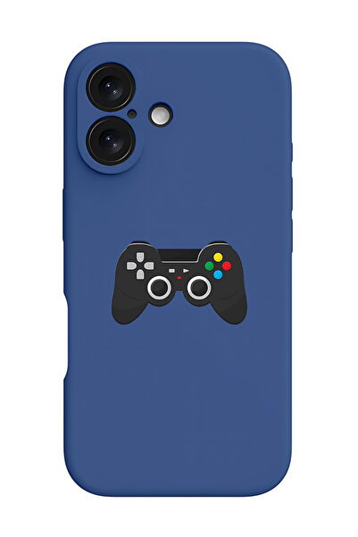 Theodor غطاء حماية سيليكون سائل مقاوم للصدمات لجهاز iPhone 16 أزرق - جهاز تحكم