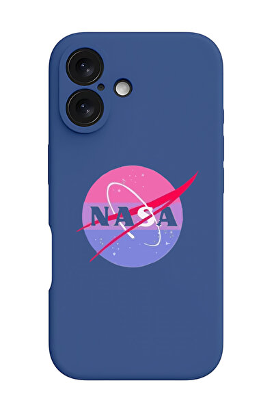 Theodor غطاء حماية سيليكون سائل مقاوم للصدمات لجهاز iPhone 16 Plus أزرق - ناسا