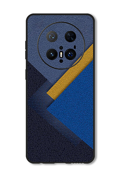 Theodor جراب متوافق مع هاتف Huawei Mate 70 Pro/ 70 Pro + غطاء مثلثات جلدية بظلال