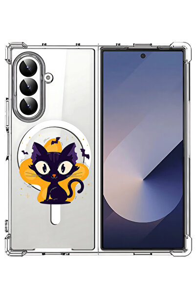 Theodor غلاف لهاتف Samsung Z Fold 7 من MagSafe، غطاء هاتف مقاوم للصدمات، قطة ...