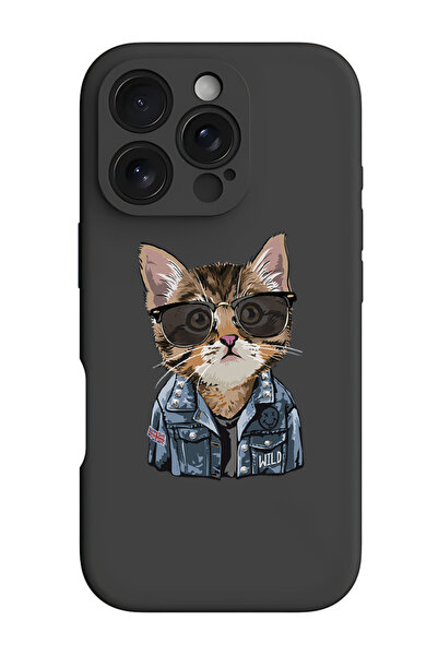 Theodor iPhone 16 Pro Black Protective Liquid Silicone Shockproof Case - swag...