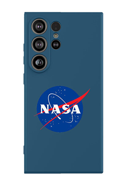 Theodor غطاء حماية سيليكون سائل مقاوم للصدمات لهاتف سامسونج جالاكسي S25 ألترا (أزرق) - ناسا كلاسيك