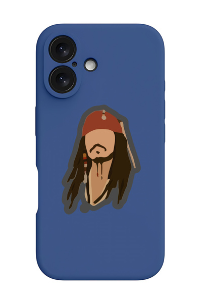 Theodor iPhone 16 Blue Protective Liquid Silicone Shockproof Case - Pirate