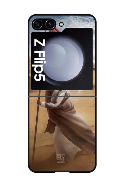 Theodor جراب واقٍ مضاد للخدش والصدمات لهاتف سامسونج جالاكسي زد فليب 5، علم الشيخ زايد الصحراوي