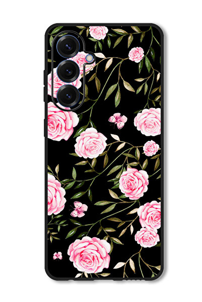 Theodor جراب متوافق مع هاتف Samsung Galaxy A36 غطاء حماية مقاوم للصدمات وردي في مجموعات من الأوراق الصغيرة