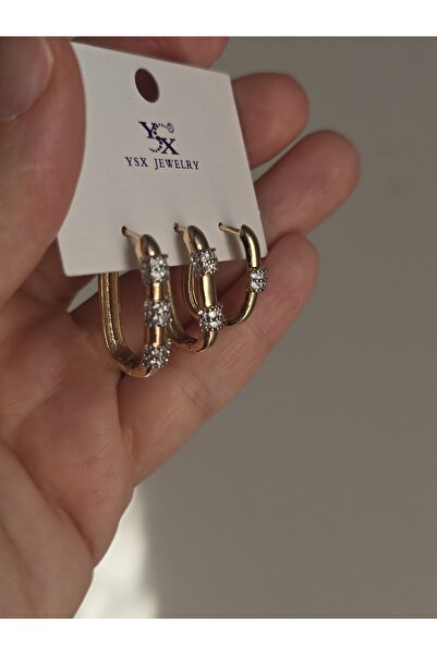 AURA 3 lü çelik küpe