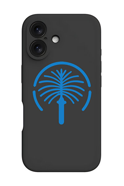 Theodor غطاء حماية سيليكون سائل مقاوم للصدمات لهاتف آيفون 16 أسود - أزرق نخلة...