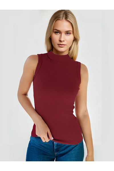 MİO ESTİLO Novelle Stand Collar Ribbed Undershirt