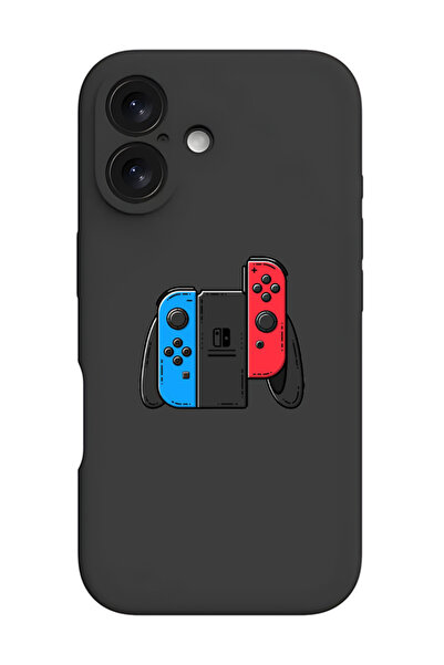 Theodor غطاء حماية أسود من السيليكون السائل المقاوم للصدمات لجهاز iPhone 16 P...