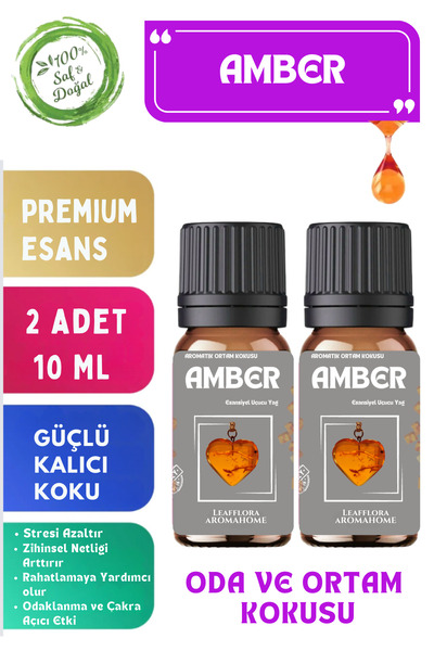 LeafFlora AromaHome Amber - Esansiyel Uçucu Yağ - Aromatik Oda ve Ortam Kokus...