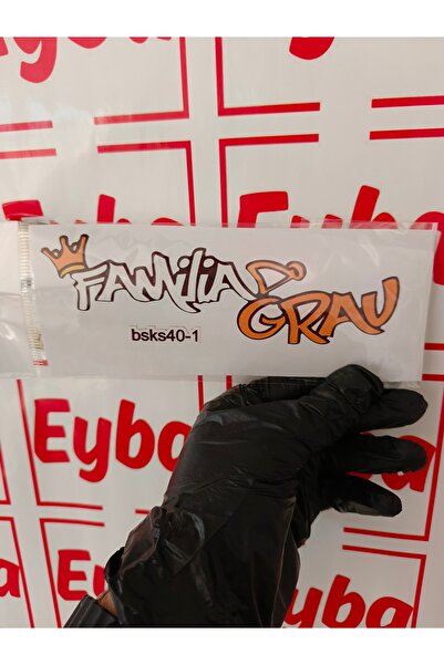 EYBA STİCKER ملصق مطبوع ملون مقاس 18 × 6 سم من العائلة الثقيلة