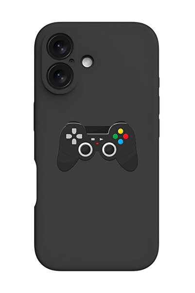 Theodor غطاء حماية سيليكون سائل مقاوم للصدمات لجهاز iPhone 16 باللون الأسود -...