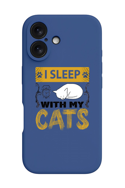 Theodor غطاء حماية سيليكون سائل مقاوم للصدمات لجهاز iPhone 16 أزرق - أنا أنام