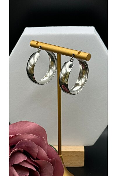 SK aksesuar Kalın Halka Çelik Küpe